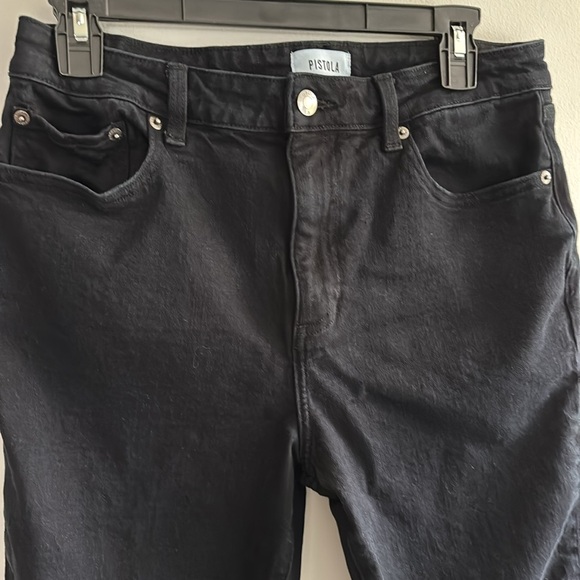 Pistola high rise black cropped frayed denim in color Abyss - Picture 3 of 7